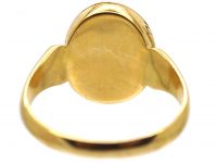Edwardian 18ct Gold Opening Ring set with a Natural Pearl & Emeralds