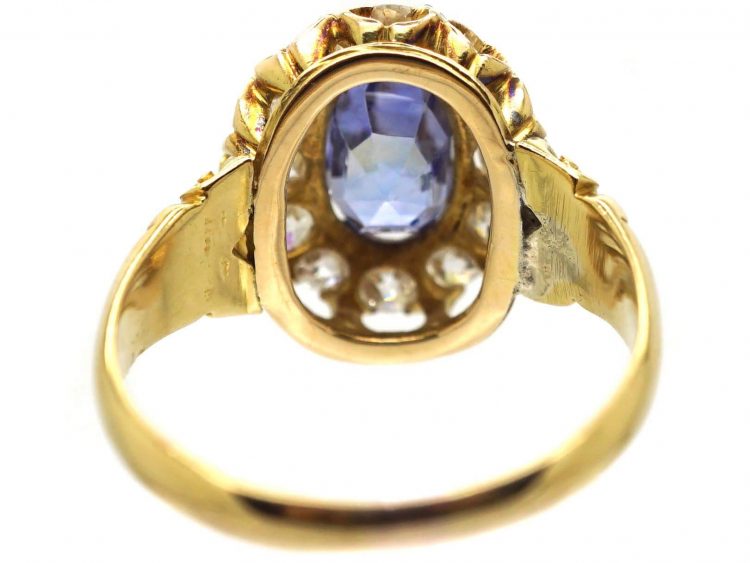 Victorian 18ct Gold Cluster Ring set with a Sapphire & Diamonds