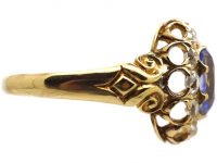 Victorian 18ct Gold Cluster Ring set with a Sapphire & Diamonds