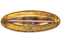 Victorian 15ct Gold Etruscan Style Brooch set with Diamonds