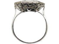Art Deco Platinum Large Octagonal Shaped Ring set with a Large Sapphire & Diamonds