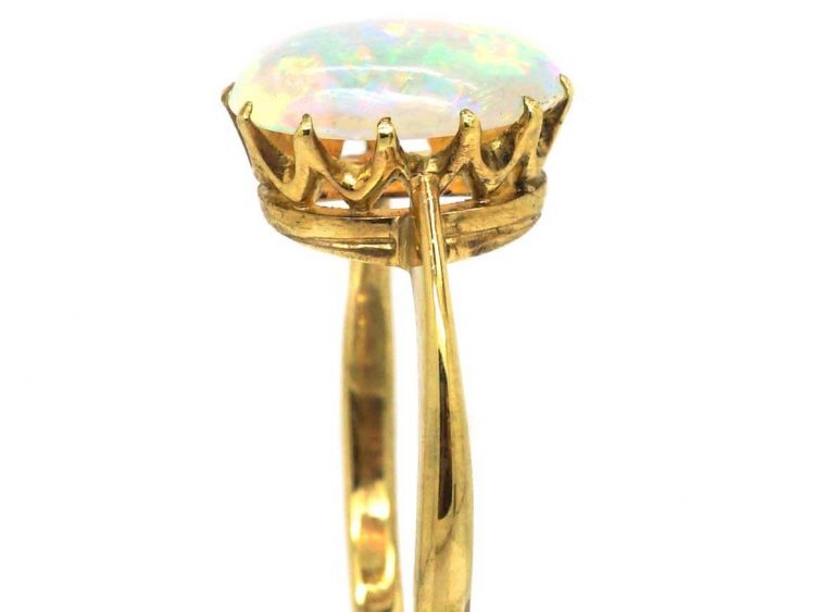 Edwardian 18ct Gold, Opal Solitaire Ring