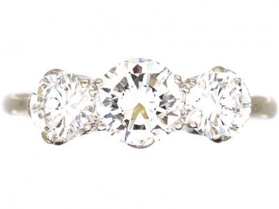 18ct White Gold Three Stone Diamond Ring