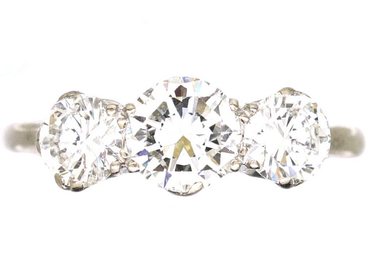 18ct White Gold Three Stone Diamond Ring