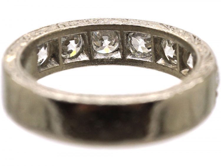 Art Deco 18ct White Gold Half Eternity Ring set with Diamonds