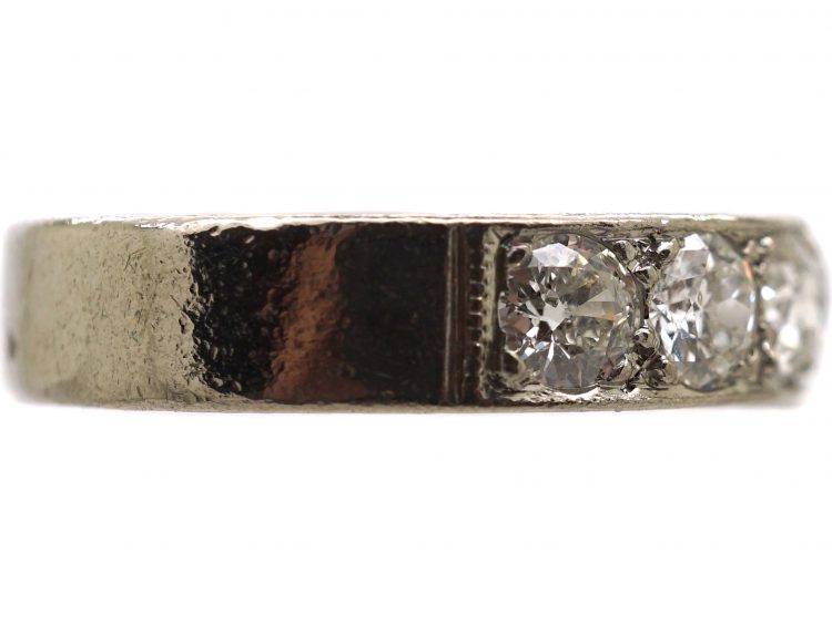 Art Deco 18ct White Gold Half Eternity Ring set with Diamonds