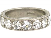 Art Deco 18ct White Gold Half Eternity Ring set with Diamonds