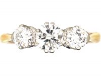Mid-Century 18ct Gold & Platinum, Three Stone Diamond Ring