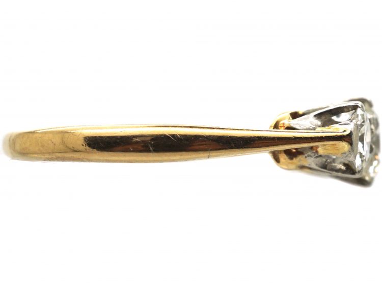 Mid-Century 18ct Gold & Platinum, Three Stone Diamond Ring