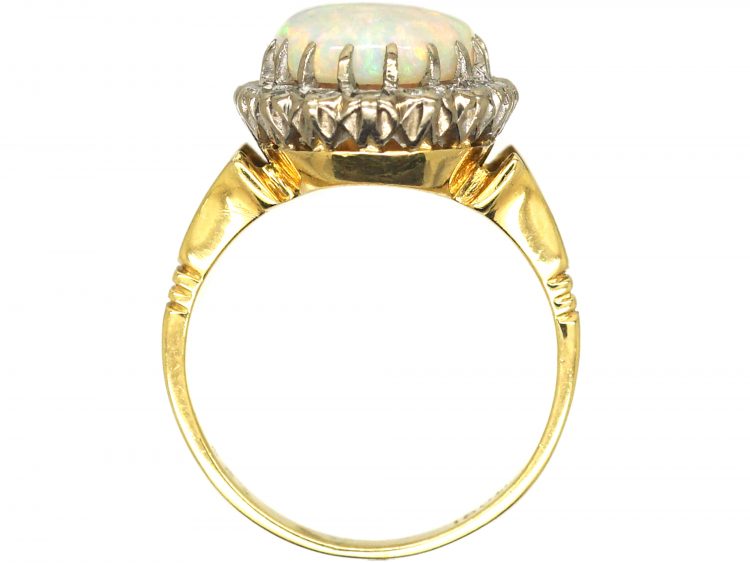 18ct Gold, Opal & Diamond Ring