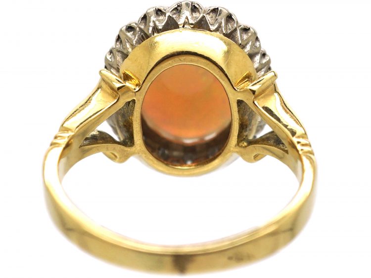 18ct Gold, Opal & Diamond Ring