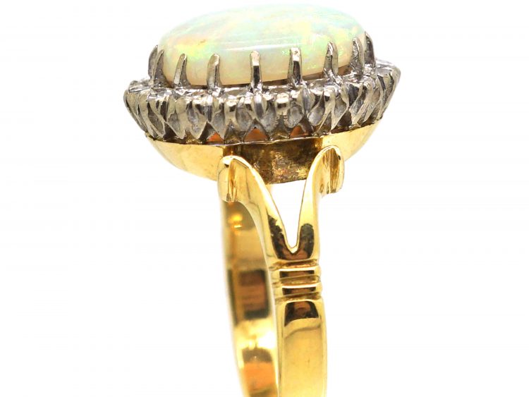 18ct Gold, Opal & Diamond Ring