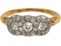 Edwardian 18ct Gold & Diamond Triple Cluster Ring