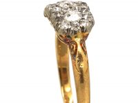 Edwardian 18ct Gold & Diamond Triple Cluster Ring