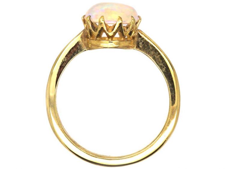 Edwardian 18ct Gold, Opal Solitaire Ring