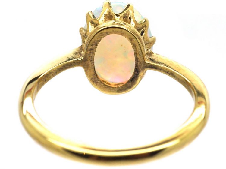 Edwardian 18ct Gold, Opal Solitaire Ring