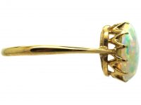 Edwardian 18ct Gold, Opal Solitaire Ring