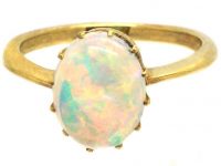 Edwardian 18ct Gold, Opal Solitaire Ring
