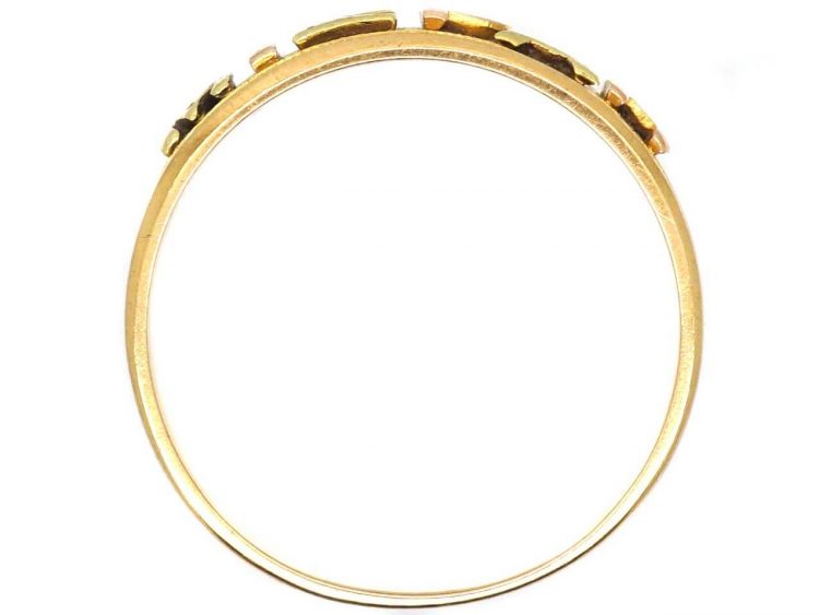 Victorian 18ct Three Colour Gold Mizpah Ring
