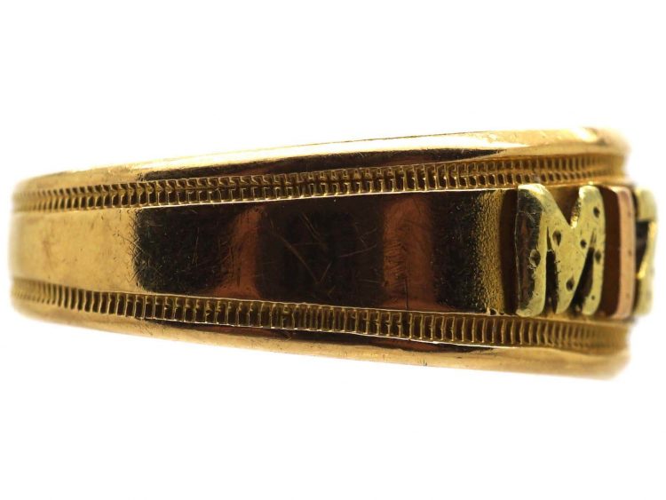 Victorian 18ct Three Colour Gold Mizpah Ring