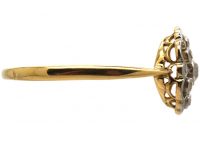 Edwardian 18ct Gold & Platinum, Pierced Diamond Cluster Ring