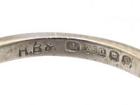 18ct White Gold, Emerald & Diamond Half Eternity Ring