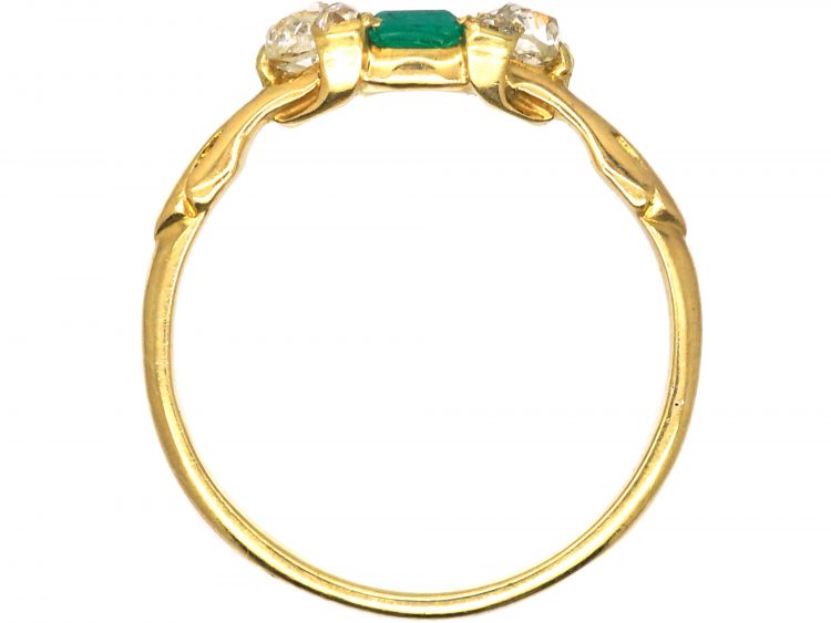 Early Victorian 18ct Gold, Emerald & Diamond Ring