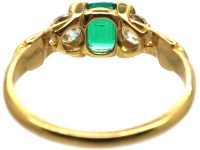Early Victorian 18ct Gold, Emerald & Diamond Ring