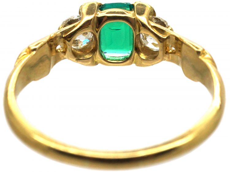 Early Victorian 18ct Gold, Emerald & Diamond Ring