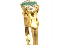 Early Victorian 18ct Gold, Emerald & Diamond Ring