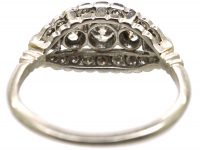Early 20th Century Platinum, Three Stone Diamond Cluster Ring by Alabaster & Wilson