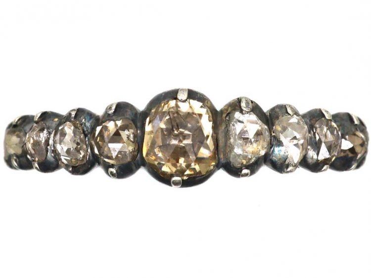 French Early 19th Century Ring set with Graduated Rose Diamonds