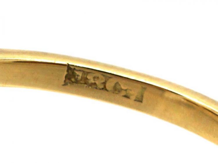Edwardian 18ct Gold & Platinum, Sapphire & Diamond Crossover Ring