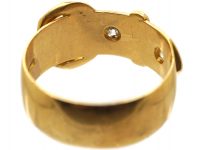 Early 20th Century 18ct Gold Buckle Ring set with Diamonds