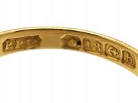 Edwardian 18ct Gold,Three Stone Sapphire & Diamond Carved Half Hoop Ring