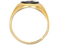 Edwardian 18ct Gold Signet Ring with Onyx Intaglio of a Dog
