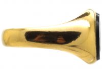 Edwardian 18ct Gold Signet Ring with Onyx Intaglio of a Dog