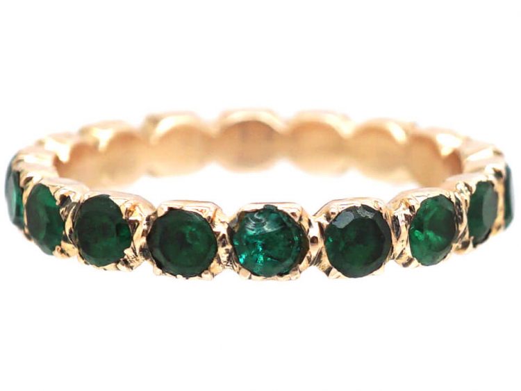 Georgian Gold & Green Paste Eternity Ring