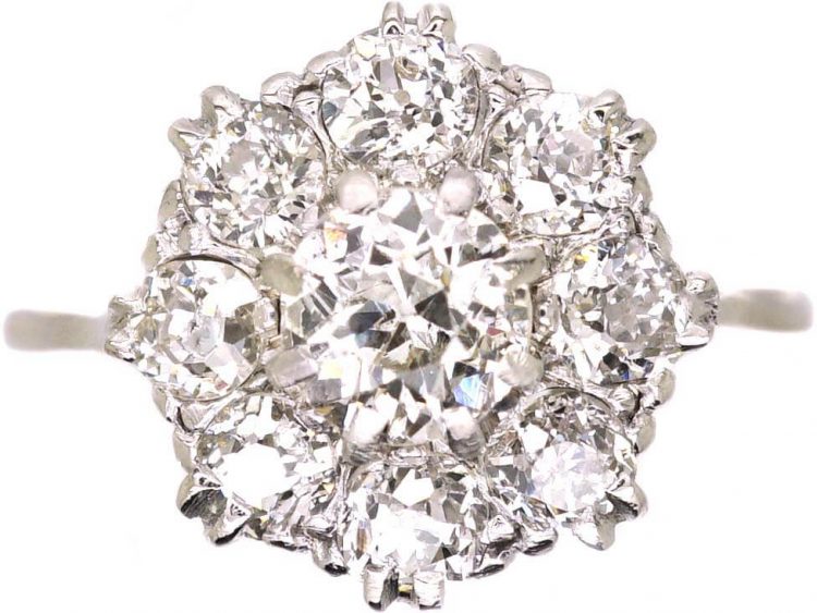 18ct White Gold, Diamond Cluster Ring