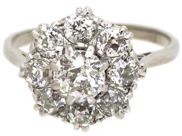18ct White Gold, Diamond Cluster Ring