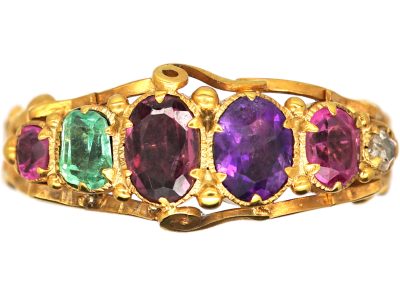 Regency 15ct Gold Acrostic Ring that Spells Regard