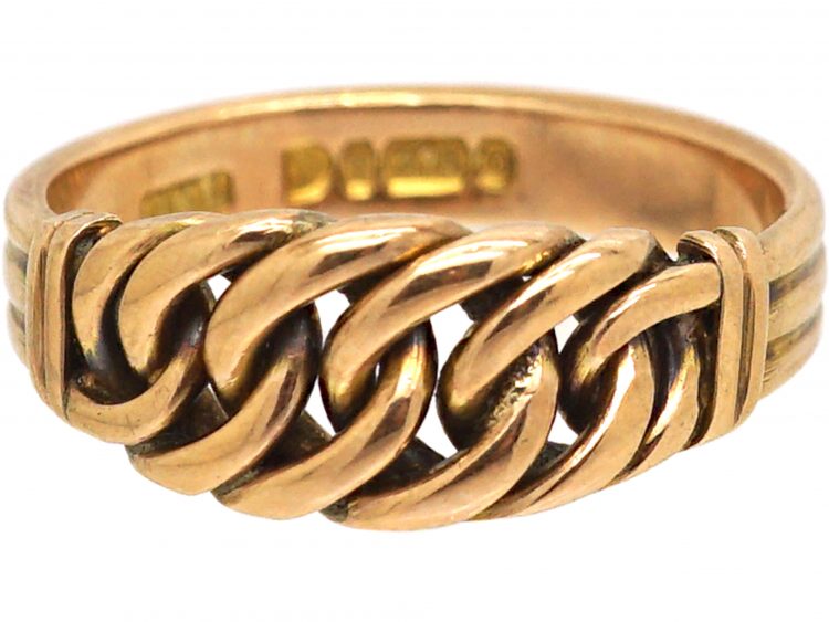Victorian 9ct Gold Curb Link Ring