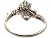 Early 20th Century 18ct White Gold & Platinum, Diamond Crossover Ring