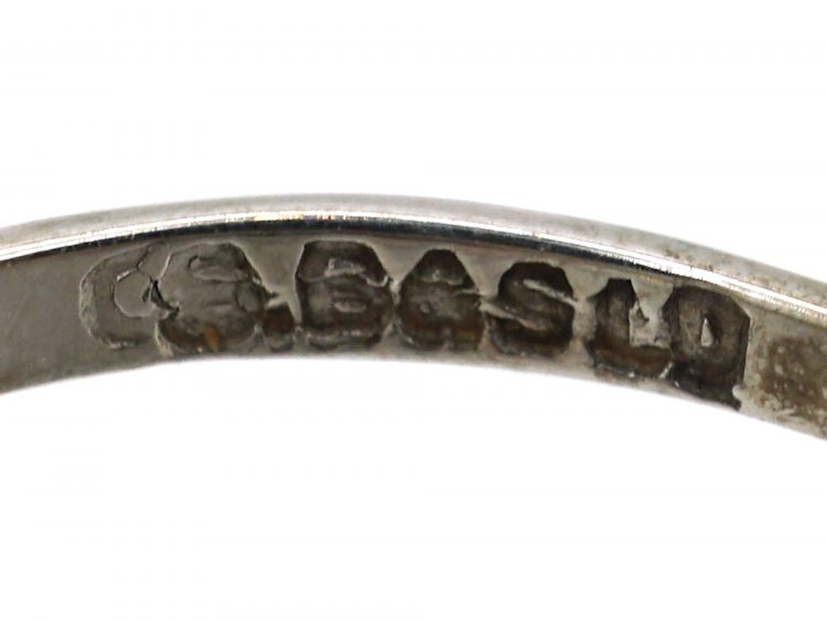 Early 20th Century 18ct White Gold & Platinum, Diamond Crossover Ring