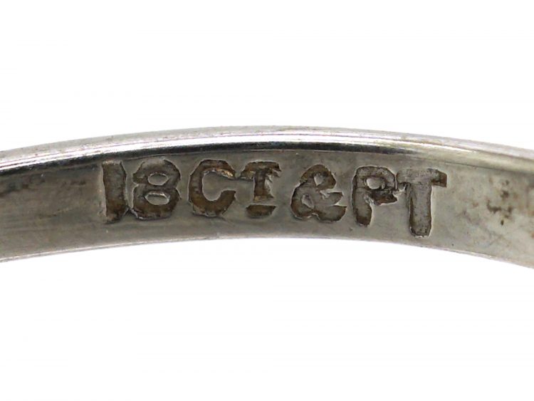 Early 20th Century 18ct White Gold & Platinum, Diamond Crossover Ring