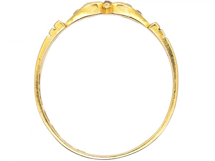Victorian 18ct Gold & Diamond Trefoil Ring