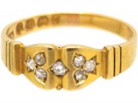 Victorian 18ct Gold & Diamond Trefoil Ring