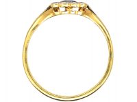 Art Deco 18ct Gold & Platinum, Sapphire & Diamond Square Ring