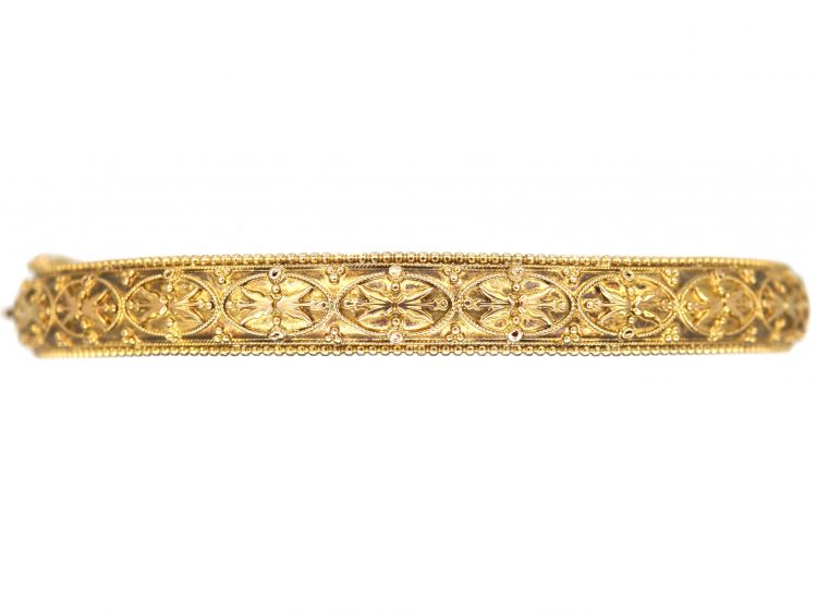Victorian 15ct Gold Etruscan Revival Bangle