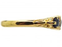Victorian 18ct Gold, Sapphire & Diamond Three Stone Ring